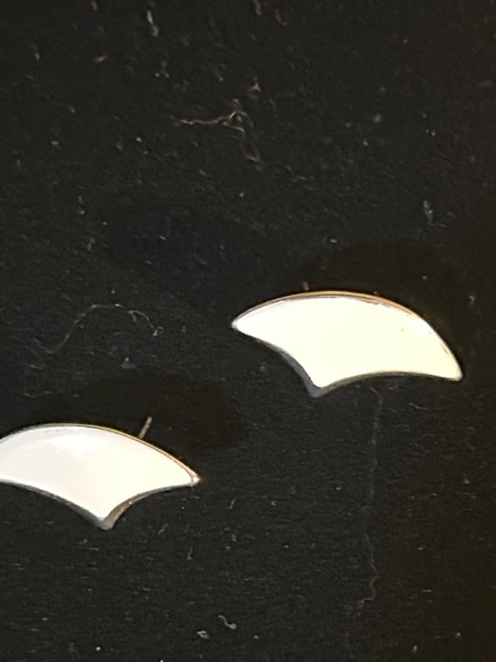 3Fir $20 Minimal White Crescent Enamel Stud Earrings
